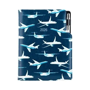 Diář Diář DESIGN týdenní speciál A5 2026 - modrá - Letadla