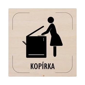 Cedulka na dveře - Kopírka - piktogram, dřevěná tabulka, 80 x 80 mm