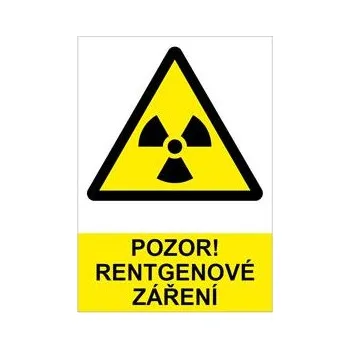 Pozor! Rengenové záření - bezpečnostní tabulka, plast A4, 2 mm