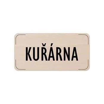 Popis místnosti - cedulka na dveře - Kuřárna, dřevěná tabulka, 160 x 80 mm