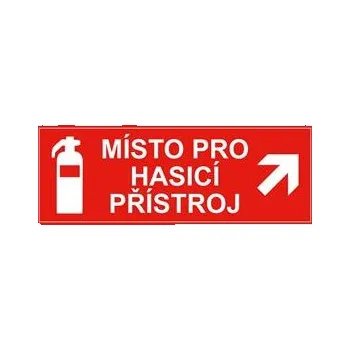 Místo pro hasicí přístroj - bezpečnostní tabulka, plast 2 mm 210x80 mm
