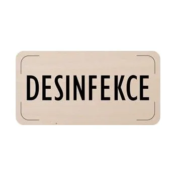 Cedulka na dveře - Desinfekce, dřevěná tabulka, 160 x 80 mm