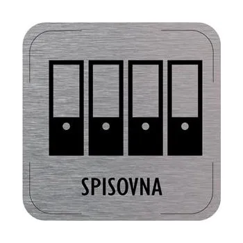 Cedulka na dveře - Spisovna - piktogram, hliníková tabulka, 80 x 80 mm