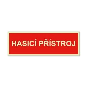 Hasicí přístroj text - fotoluminiscenční tabulka, plast 2 mm 150x50 mm