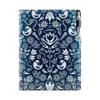 Notes - zápisník DESIGN A4 tečkovaný - modrá - Folk