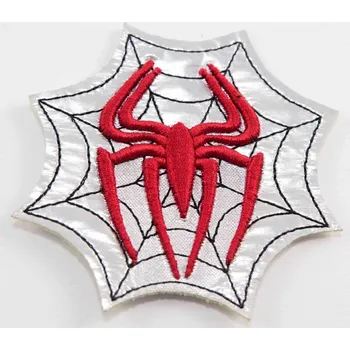 Nášivka Nažehlovací záplata - Spider-Man - rozměr 7 cm x 7,5 cm - stříbrná, červená, černá