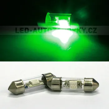 Autožárovka VÝPRODEJ: Sufitka zelená - Super Light, 1x SMD LED, 31mm (LED sufitka zelená - Super Light)