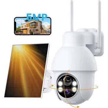 IP kamera 5MPX SOLÁRNÍ VENKOVNÍ KAMERA OTOČNÁ IP WIFI 4x ZOOM ALARM 5000MAH