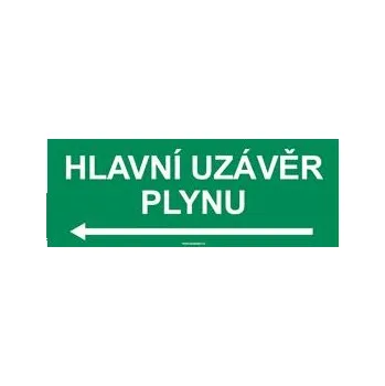 HLAVNÍ UZÁVĚR PLYNU VLEVO, plast 1 mm 210x80 mm