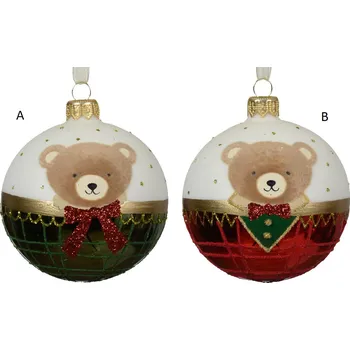 Vánoční ozdoba Kaeming Vánoční ozdoba MEDVÍDEK, 8 cm, 2 druhy, 1 kus KSD