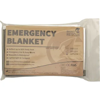 Záchranná deka Rhino Rescue Emergency Blanket - Olive / Silver