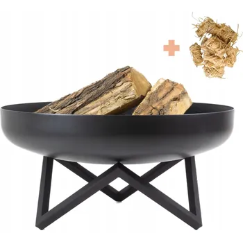 Ocelové zahradní ohniště AKM Garden 80 cm s poklicí a 5 opékacími jehlami