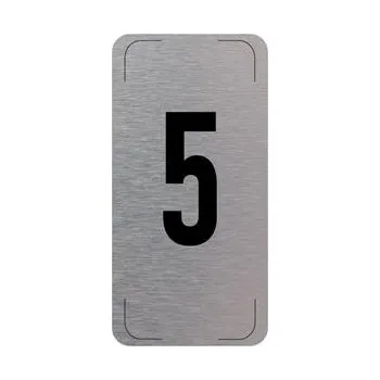 Označení podlaží - číslo 5, hliníková tabulka, 300 x 150 mm
