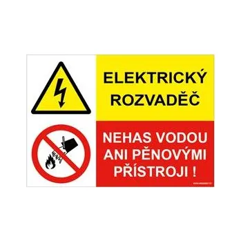 ELEKTRICKÝ ROZVADĚČ - NEHAS VODOU ANI PĚNOVÝMI PŘÍSTROJI, KOMBINACE, plast 2 mm, A5