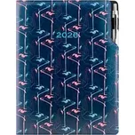 Diář DESIGN denní A4 2026 - modrá - Flamingo