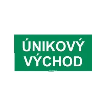 Únikový východ - bezpečnostní tabulka s dírkami, plast 2 mm 200x100 mm