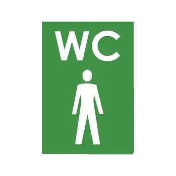 WC MUŽI, zelená, plast 1 mm 105x148 mm