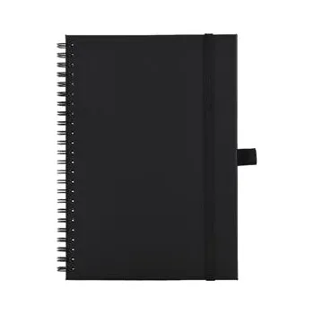 Zápisník Notes - zápisník koženkový SIMPLY A5 linkovaný - černá/černá spirála