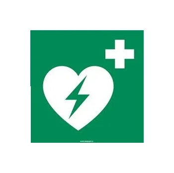 Defibrilátor - bezpečnostní tabulka, samolepka 150x150 mm