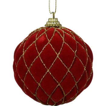 Vánoční ozdoba Kaeming Vánoční ozdoba 8 cm, samet, červená, KSD