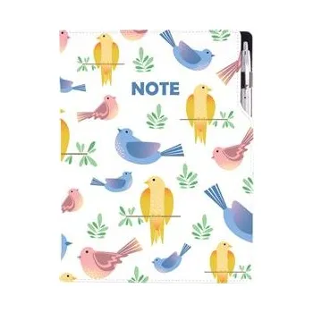 Notes DESIGN A4 tečkovaný - Ptáci