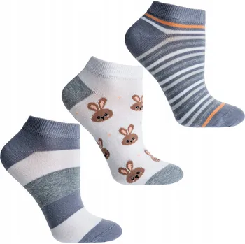 Dámské ponožky 3x Kotníkové Ponožky Dámské Barevné Bavlna Ponožky MORAJ Bunnies 38-41