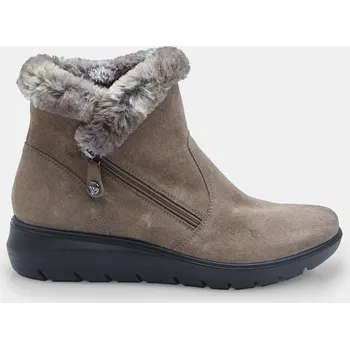 Dámská zimní obuv Baťa kotníková obuv casual z semiše s ekologickým kožíškem pískové, vel. 36
