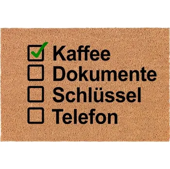 Rohožka Kokosová vstupní rohožka | Vtipný Dárek Káva do domácnosti