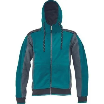 pracovní mikina DAYBORO mikina s kapucí petrolejová 4XL