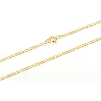 Řetízek Stříbrný pozlacený řetízek figaro 70 cm STRR0395F