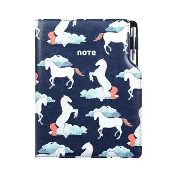Zápisník Notes DESIGN B6 linkovaný - modrá - koně