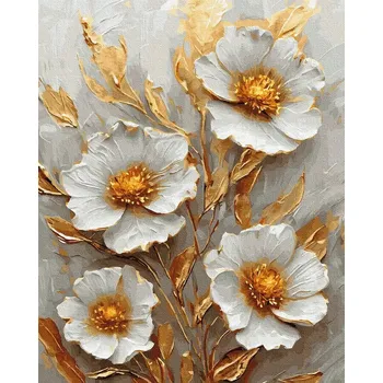 Malování podle čísel iPicasso zlatá metalická barva 40x50 cm na rámu