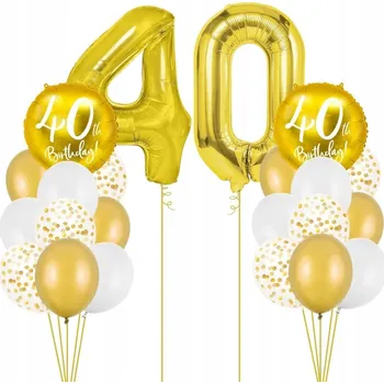 Party dekorace Balónková sada dekorace na 40. narozeniny, zlatá