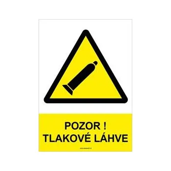 Pozor! tlakové láhve, samolepka a5
