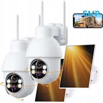 IP kamera 5MPX SOLÁRNÍ VENKOVNÍ OTOČNÁ KAMERA IP WIFI 4x ZOOM ALARM 5000MAH 2ks