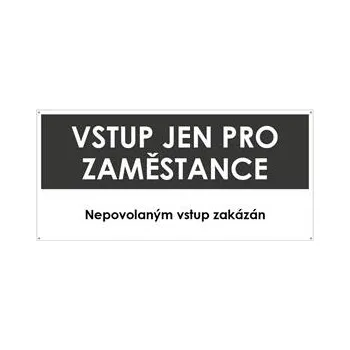 VSTUP PRO ZAMĚSTNANCE, šedá, plast s dírami 2 mm 190x90 mm