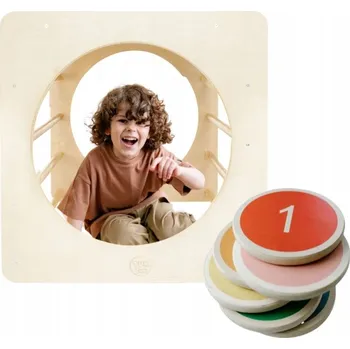 Dřevěná hračka Montessori set - montessori kostka a balanční kameny 6ks