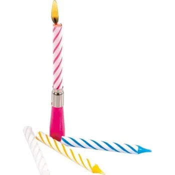 Dortová svíčka Riethmuller Narozeninová svíčka - zvuk Happy Birthday Barva: Růžová