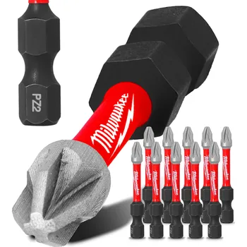Bit 10x Rázový bit MILWAUKEE PZ2 50 mm MAGNETICKÝ ŠROUBOVACÍ BIT POZIDRIV