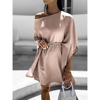 Dámské šaty Starorůžové elegantní šaty WOLKA s páskem Velikost: ONESIZE