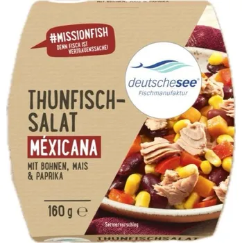 konzervovaná ryba Deutsche See Tuňákový salát Mexicana s fazolemi, kukuřicí a paprikou 160g 160g