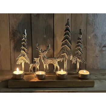 Svíčka Vánoční adventní svícen s jeleny