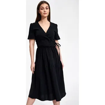 Dámské šaty Černé lehké letní šaty M872 Black Velikost: M