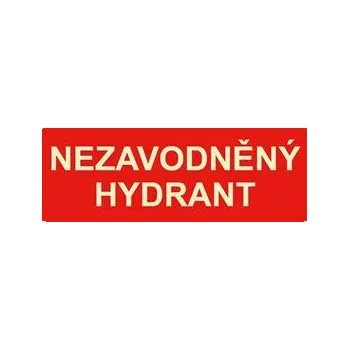 Značení Nezavodněný hydrant - fotoluminiscenční tabulka, samolepka 210x80 mm