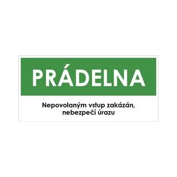 PRÁDELNA, zelená, samolepka, 190x90 mm
