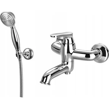 Vodovodní baterie Nástěnná vanová baterie s jednou pákou Omnires Art Deco, stříbrná