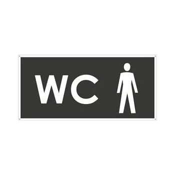 WC MUŽI, šedá, plast s dírami 2 mm 190x90 mm