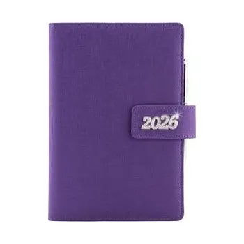 Diář Diář BRILIANT denní B6 2026 - fialová