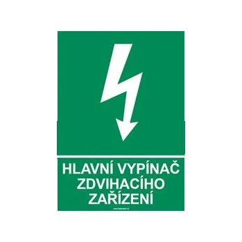 Hlavní vypínač zdvihacího zařízení, samolepka a4