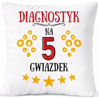 Polštář Dárek Polštář s motivem stavebního dělníka s potiskem , bílý PoliDraw